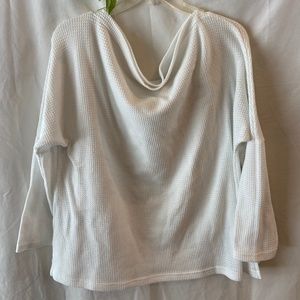 Off the shoulder white sweater